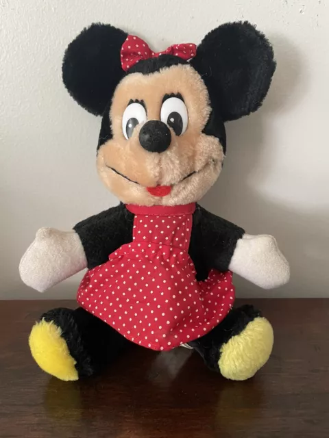 Rare Vintage Disneyland Walt Disney World Minnie Mouse Plush Stuffed 7” Sitting