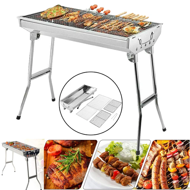 BBQ Grill Holzkohlegrill Schaschlik Standgrill Klappgrill Edelstahlgrill Tragbar