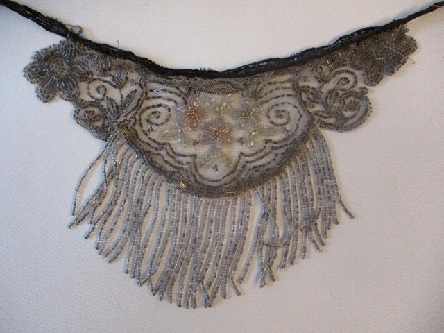 Antique Artisan Victorian Hand Beaded Ooak Choker Necklace