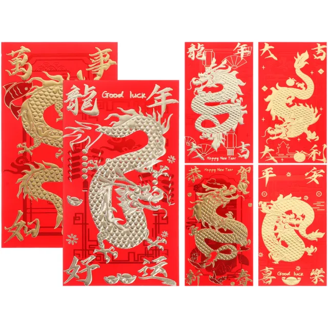 30 Stück rote Geldtaschen, chinesische Glücksgeldumschläge, 2024 Jahr, rote
