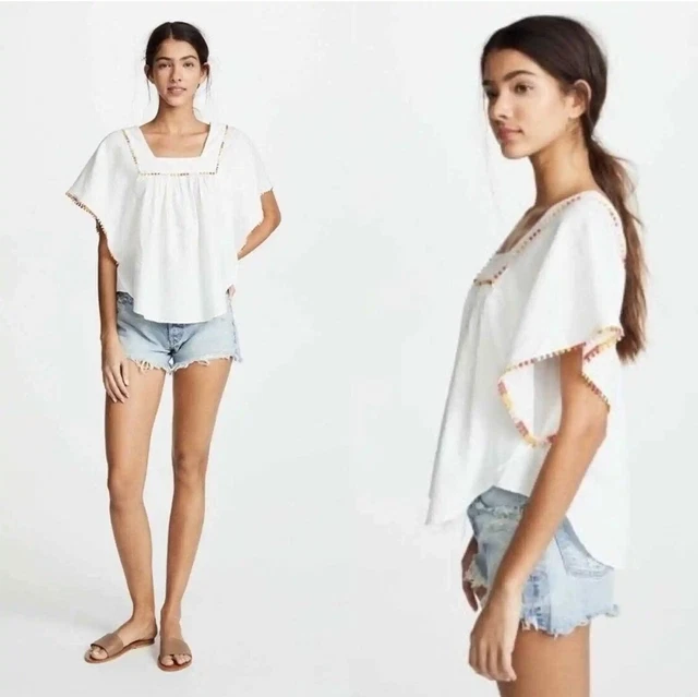 madewell pom pom butterfly top