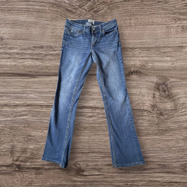 AEROPOSTALE CHELSEA SKINNY Bootcut Jeans Womens 3 4 Short Blue Denim Mid Rise 13.77 PicClick
