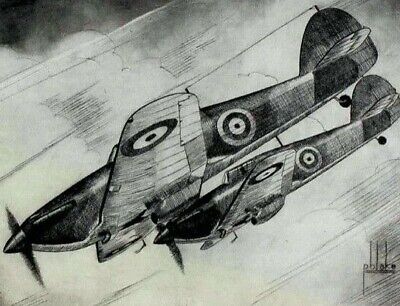 Hawker Hurricane Formation P Blake De Havilland Library Large Print Raf Ww2
