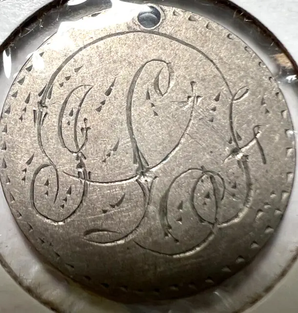 LOVE TOKEN COLLECTABLE: 1883 Liberty V Nickel Engraved G.L.F. No Silver COBM-536