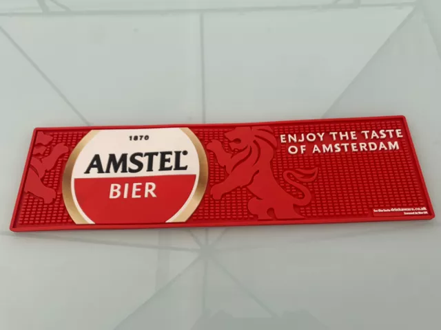 AMSTEL BIER BEER Bar Runner Rubber Drip Tray Man Cave Garden Home Bar