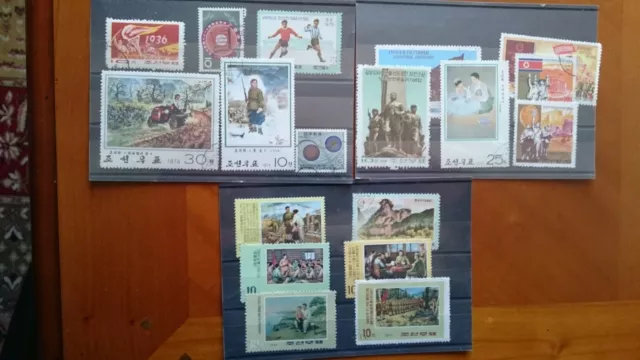 Corée du Nor 1971/75 Lot de 8 plaquettes Oblitérés 47 timbres