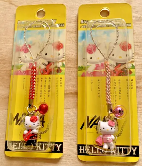 NANA Hello Kitty Strap Keychain Vintage Set Of 2 Ai Yazawa Sanrio Manga New