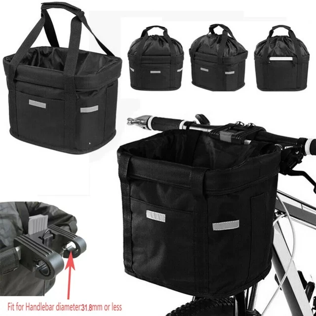 Panier Vélo Pliable - Noir - Amovible, Sac à Dos Pour Courses Et Petit Chien