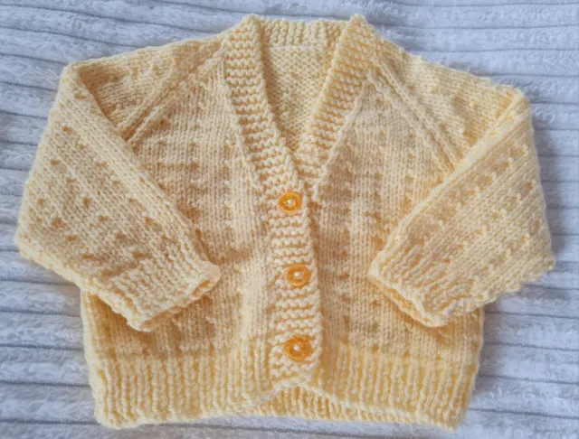 Brand new hand knitted baby cardigan 3-6 months