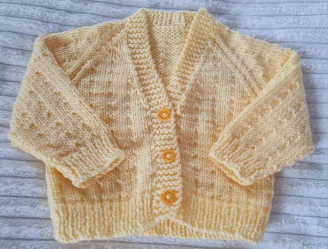 Brand new hand knitted baby cardigan 3-6 months