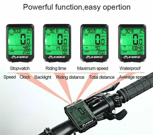 Compteur vélo numérique 15 en 1 à écran LCD - Capteur sans fil