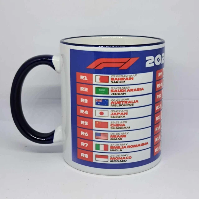 FORMULA ONE 2024 Calendar Coffee Mug Cup Motorsport 1 Birthday Present