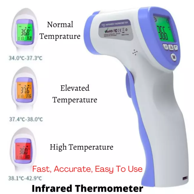 Infrared Thermometer Digital No Touch Baby Adult Temperature Gun FCC Certified 2