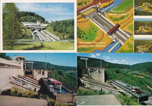 Lot 4 cartes postales postcards 10x15cm SAINT-LOUIS -ARZVILLER plan incliné 2