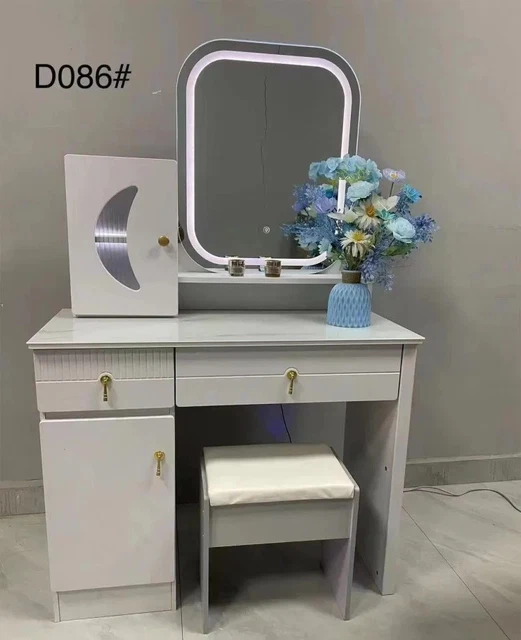 Coiffeuse Blanche Hyper Lumineuse Avec Miroir Et Rangements – Parfaite Pour Chambre Ado Ou Adulte