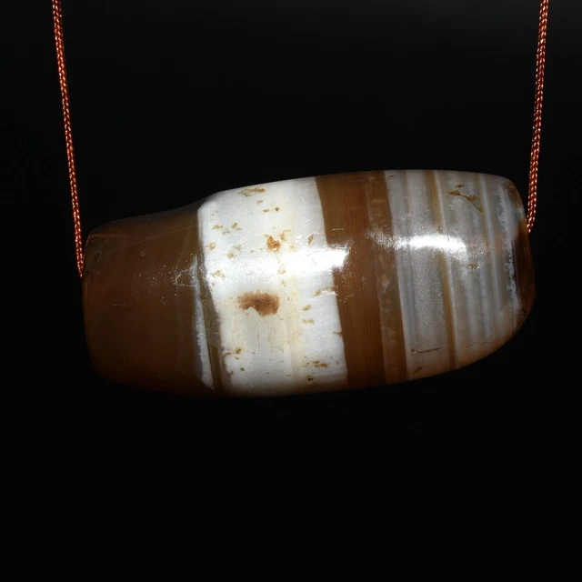 Ancient Banded Agate Stone Bead in Perfect Condition over 1500 Years Old