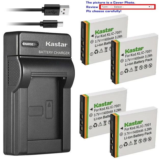 Kastar Battery Slim Charger for Kodak KLIC-7001 Kodak EasyShare M1073 IS Camera