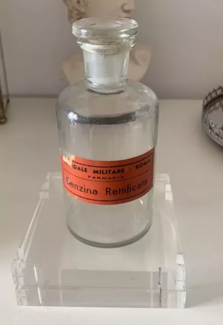 Antica bottiglia, AMPOLLA medica da Laboratorio in vetro,da collezione o vetrina