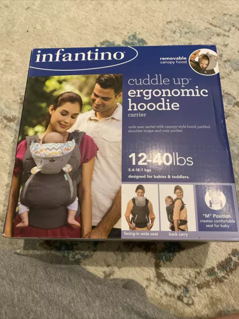 Infantino Cuddle Up Ergonomic Hoodie Carrier - Grey