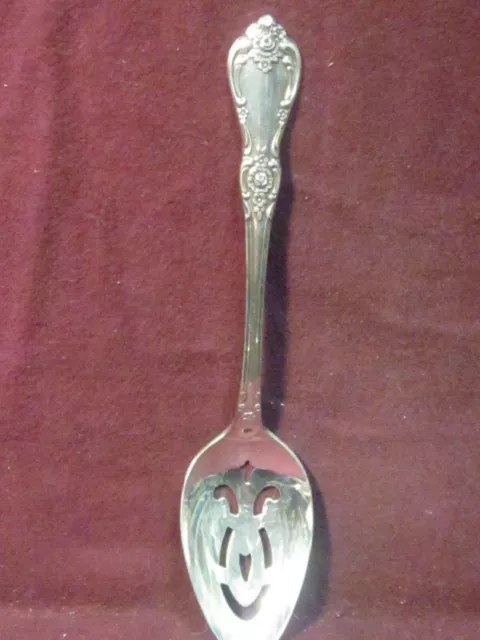 Wm. Rogers Oneida Silverplate VANESSA PIERCED SERVING SPOON  8" no mono