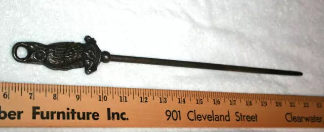 Vintage Owl Shaped Fire Poker or Knife Sharpner