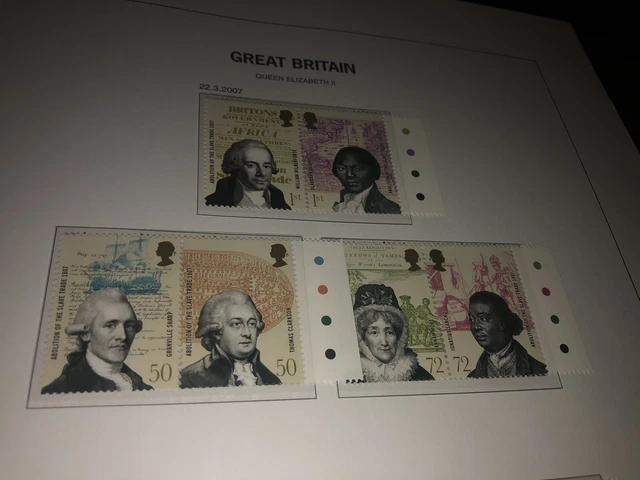 2007 GB stamps Abolition of slave trade mnh pairs traffic lights