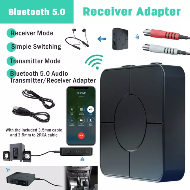 Bluetooth 5.0 Empfänger 3.5mm AUX Cinch Buchse Hifi Wireless Audio Adapter NEW