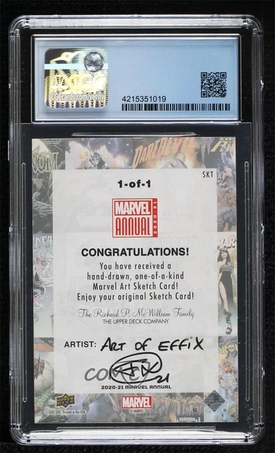 2020-21 Upper Deck Marvel Annual Sketch Cards 1/1 Effix #SKT CGC 9.5 Auto 05uz 2