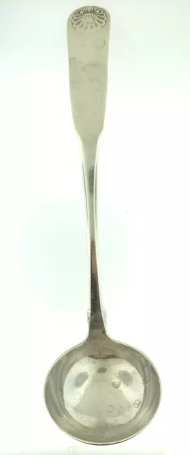 Antique Scottish Georgian 1820 Sterling Silver Fiddle Pattern Gravy/Sauce Ladle