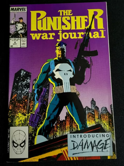 Punisher War Journal #8 Marvel Comics 1989 Series Jim Lee, Carl Potts