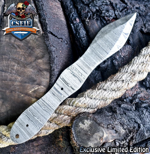 CSFIF Hand Forged Handmade Twist Damascus Blank Blade Wootz Hunter Outdoor Gift