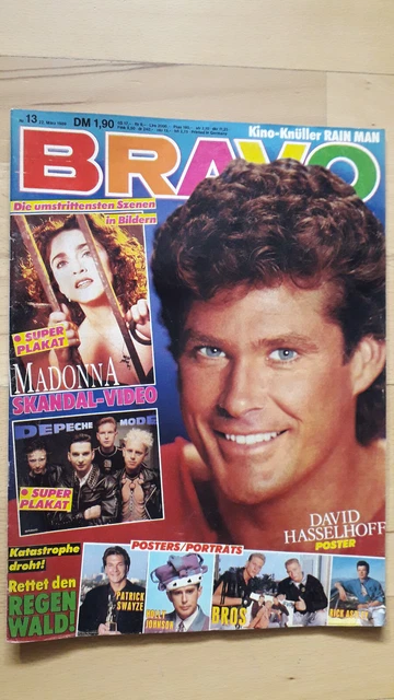 BRAVO Nr.13 vom 22.3.1989 mit Riesenposter Depeche Mode, Madonna, Patrick Swayze