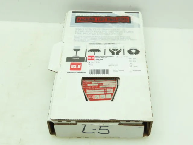 BS&B Safety Systems 1136395; VD-L-05 Rupture Disk 2" Type S-90 75 PSIG @ 72°F