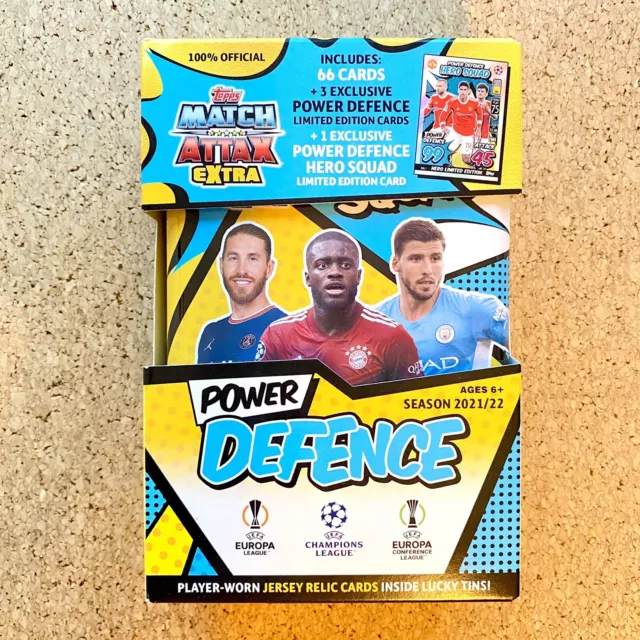 ➠ Topps Match Attax Extra Champions League 2021/22 - Power Defence Mega Tin Box