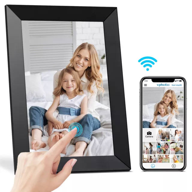 10-Inch Digital Photo Frame WiFi HD IPS Touch Screen with USB 16GB Storage App