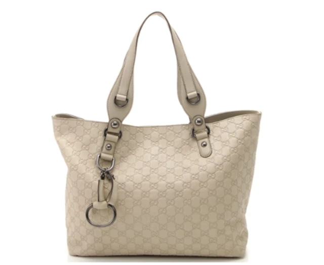 GUCCI Gucci Guccissima Tote Bag Ivory Leather fedex Shipping