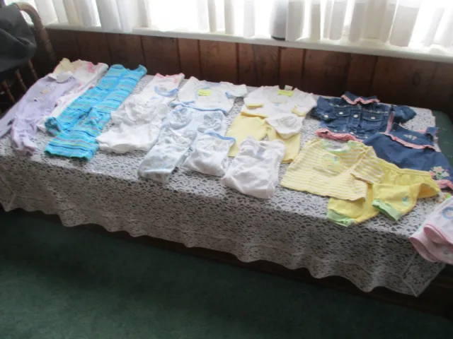 Baby girl clothes-3-6 mo. Outfits, Sleepers,Bodysuits-30pc-Carters,Disney &MORE