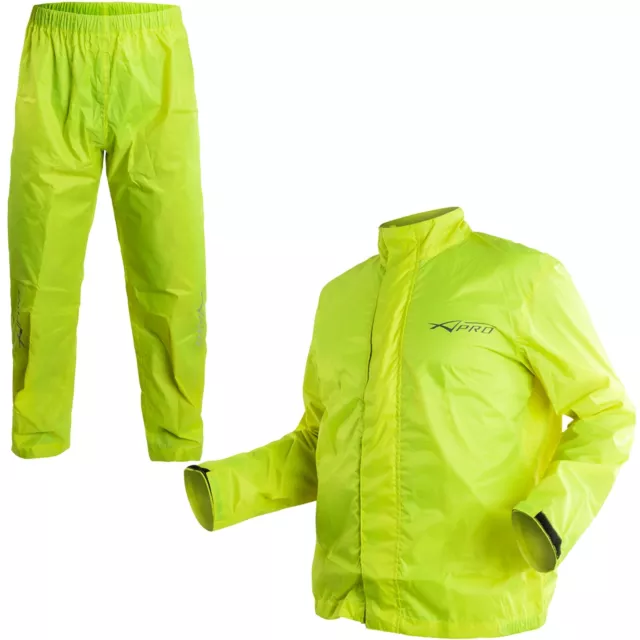 Impermeable Chaqueta Moto Pantalones Lluvia Vespa Fluo Motocicleta 2 pzs