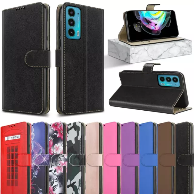 For Motorola Edge 20 5G Case, Slim Leather Wallet Flip Stand Phone Cover