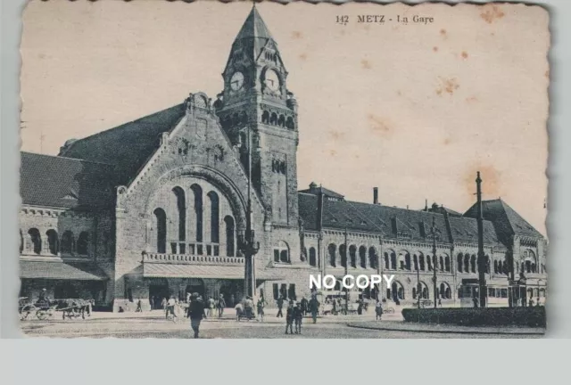 CPA animée METZ  La gare