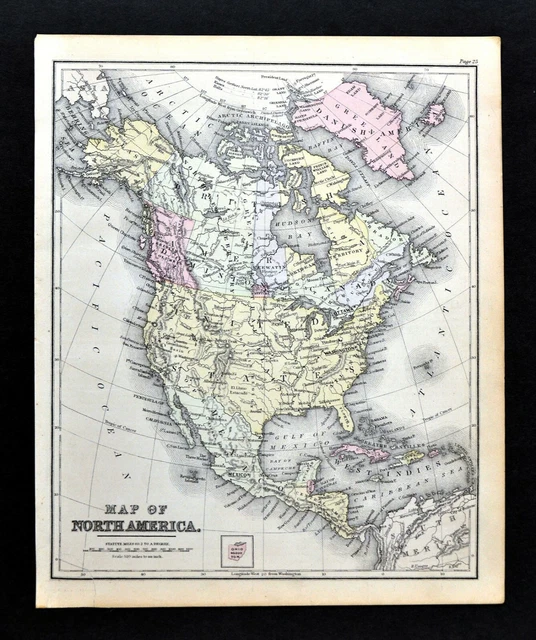1882 COWPERTHWAIT MAP North America - 1882 Cowperthwait Map North America United States Canada.webp