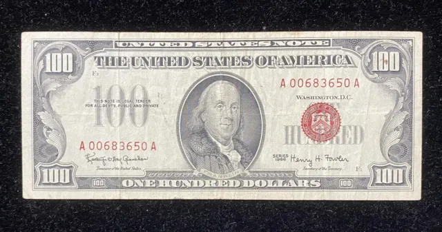 1966 $100 Legal Tender Red Seal Note