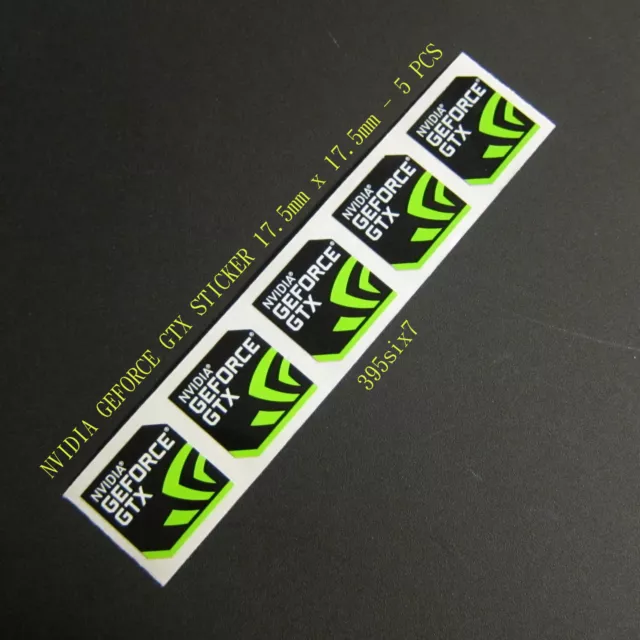 5x NVIDIA GEFORCE GTX Sticker 17.5mm x 17.5mm