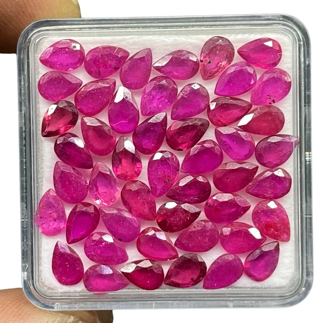 Pendentif Rubis Rouge Naturel 24 Carats - Coupe Poire - Argent 925 Solide - Certification AGL - Gravitygems