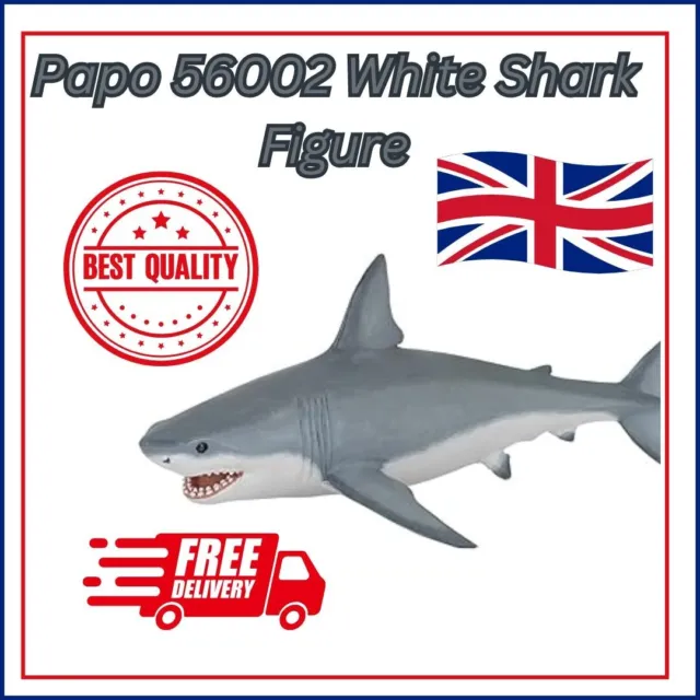 Papo 56002 White Shark Figure free shipping