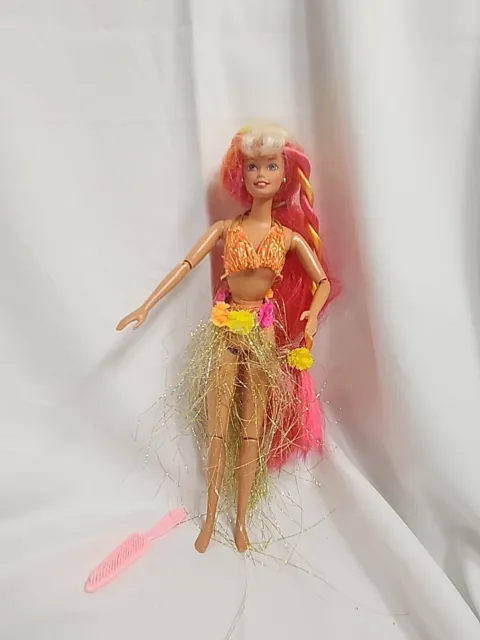 Vintage 1996 Mattel Hula Hair Barbie Doll 17047 RARE jointed bends long Hair tlc