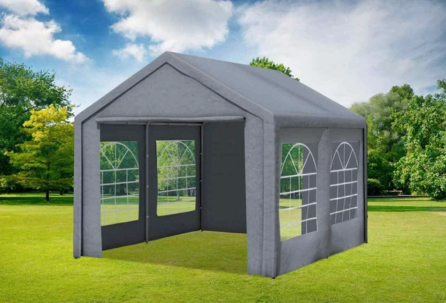 Partyzelt 3x4 Grau PVC Festzelt Pavillon wasserdicht Profi-Qualität Classic