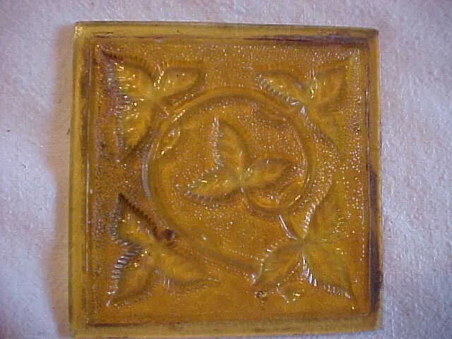 LIGHT AMBER Addison Stained Glass Window Tile Panel Arts & Crafts 4" x 4"