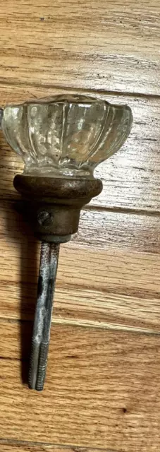 Antique glass/crystal door knob with spindle~LAST ONE