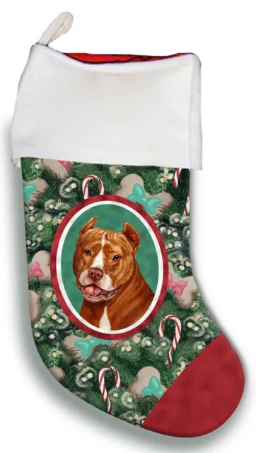 Christmas Stocking - Orange American Pit Bull Terrier 11406